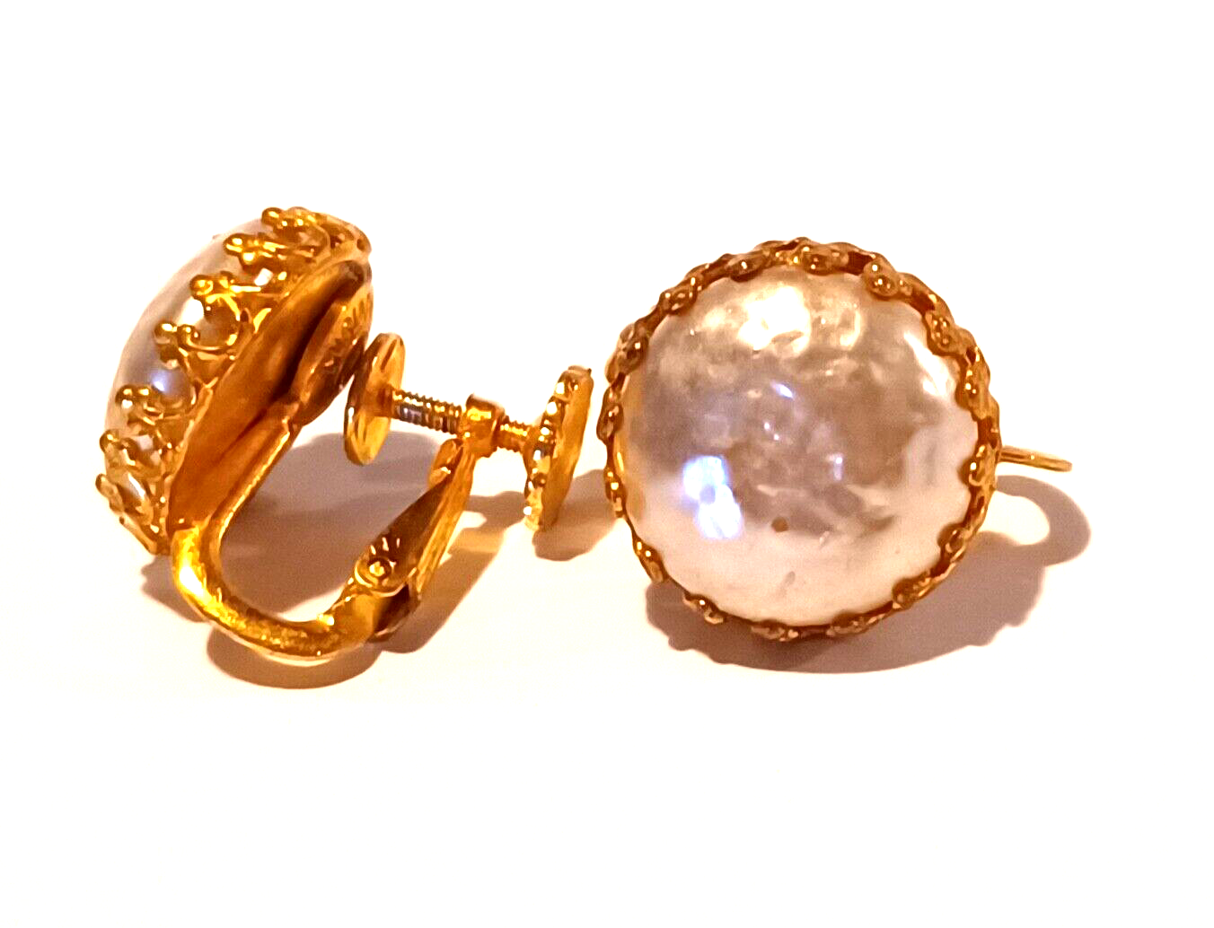 RARE Vintage Miriam Haskell 4pc Pearl & Goldtone Set Signed image 8