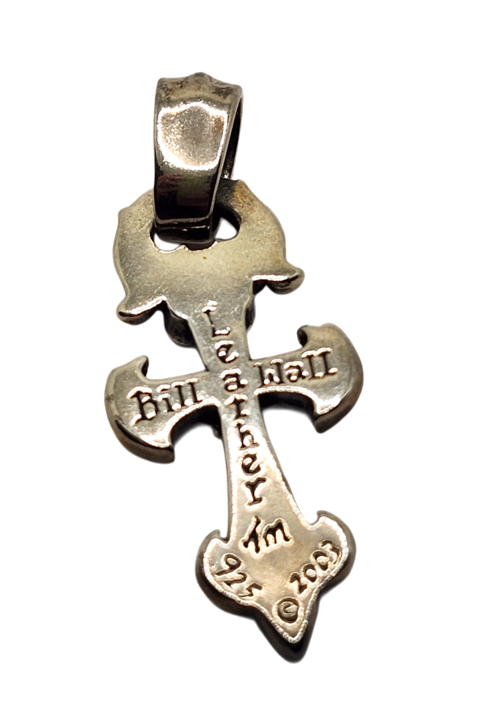 BWL Bill Wall Leather Sterling Silver Lg Sailor Cross Pendant image 3