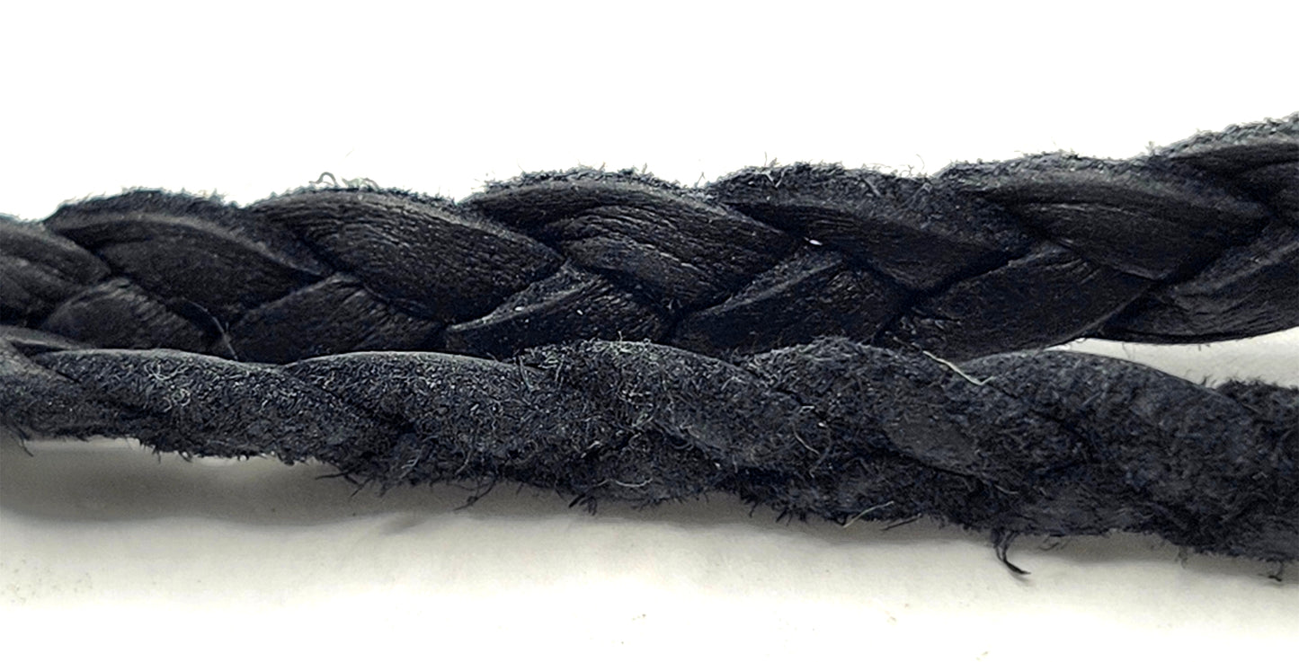 BWL Bill Wall Leather Sterling Half Skull w/ Crown Pendant on Braided Necklace image 7