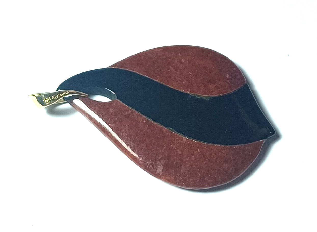 Black & Red Onyx 14K Yellow Gold & Diamond Pendant image 6