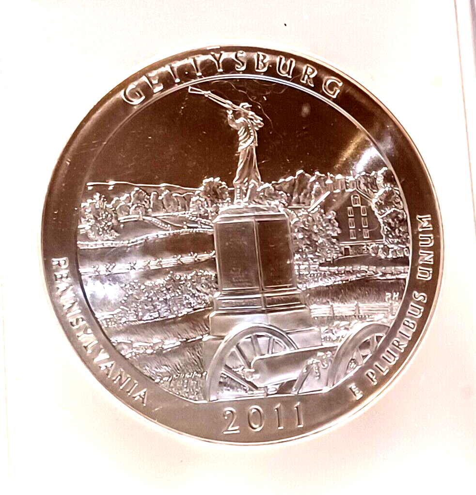 2011 Gettysburg 5 Oz. SILVER PCGS MS69DMPL FIRST STRIKE  Signed Mercanti image 1