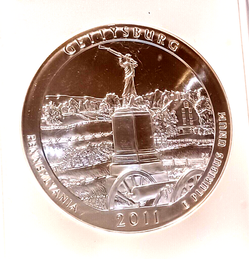 2011 Gettysburg 5 Oz. SILVER PCGS MS69DMPL FIRST STRIKE  Signed Mercanti image 1