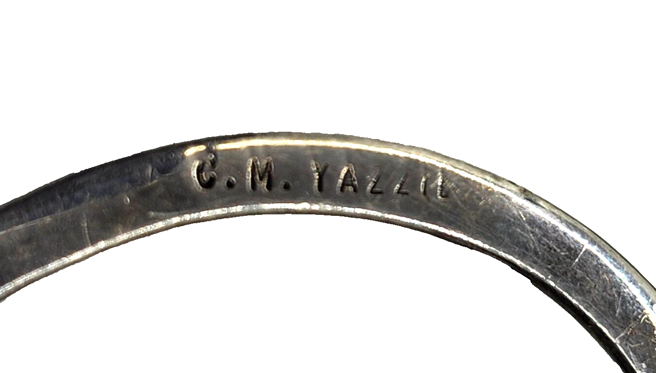 Native American CM Yazzie Turquoise & Sterling Silver Squash Blossom Necklace image 8