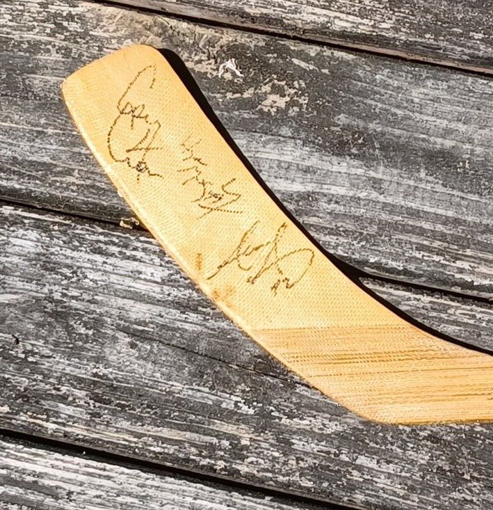 Very Rare One-Of-A-Kind Twice Signed Wayne Gretzky Autographed Hockey Stick L@@K image 1