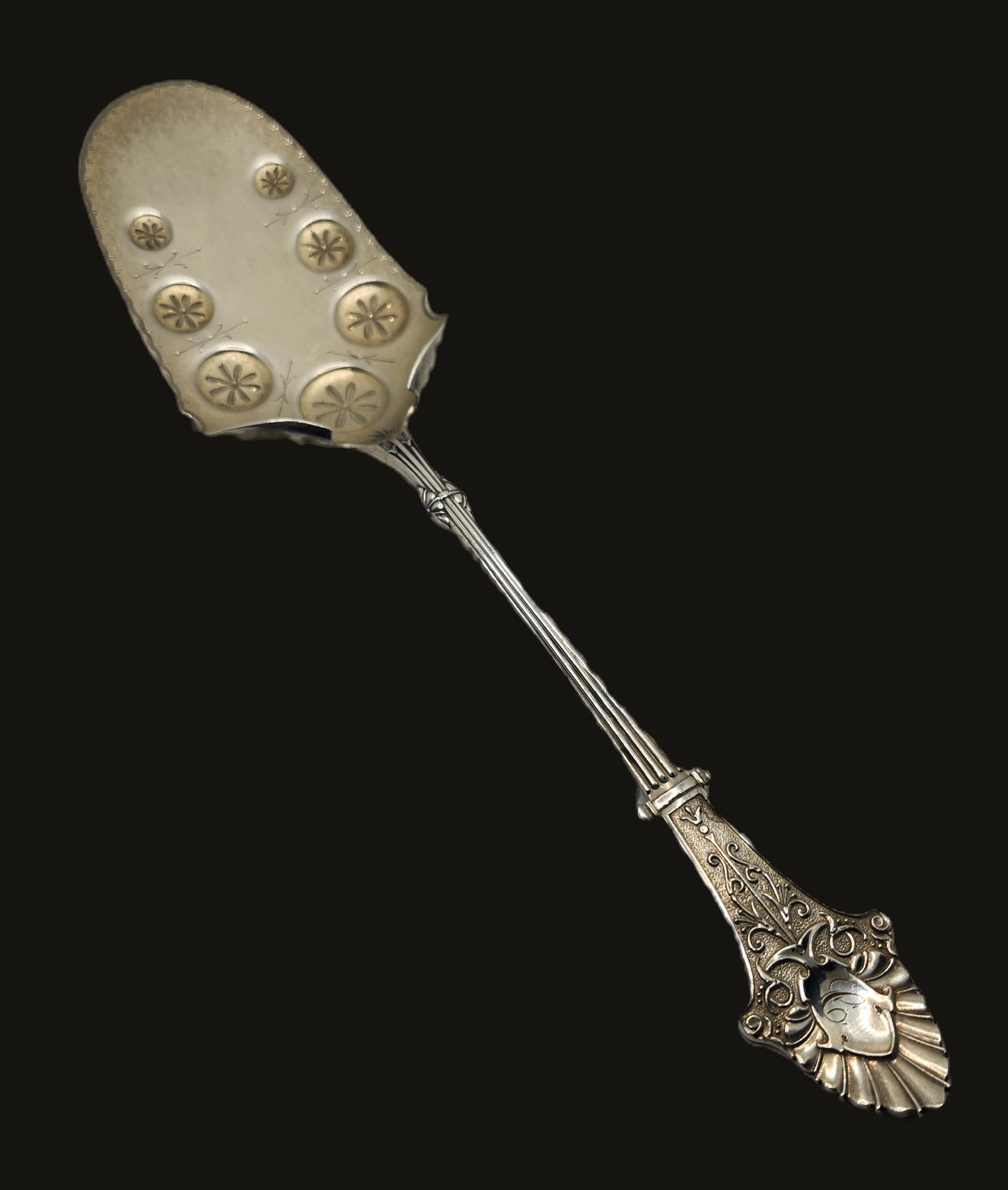 Antique Gorham Sterling Silver Louis XIV Croquette Server Mono C image 0