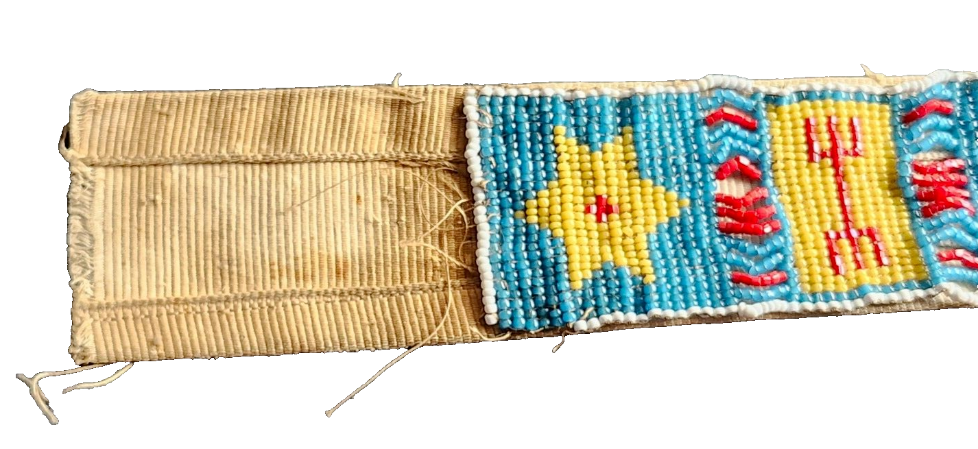 Antique Native American Indian Late 1800's Beaded Bead Work Belt image 6
