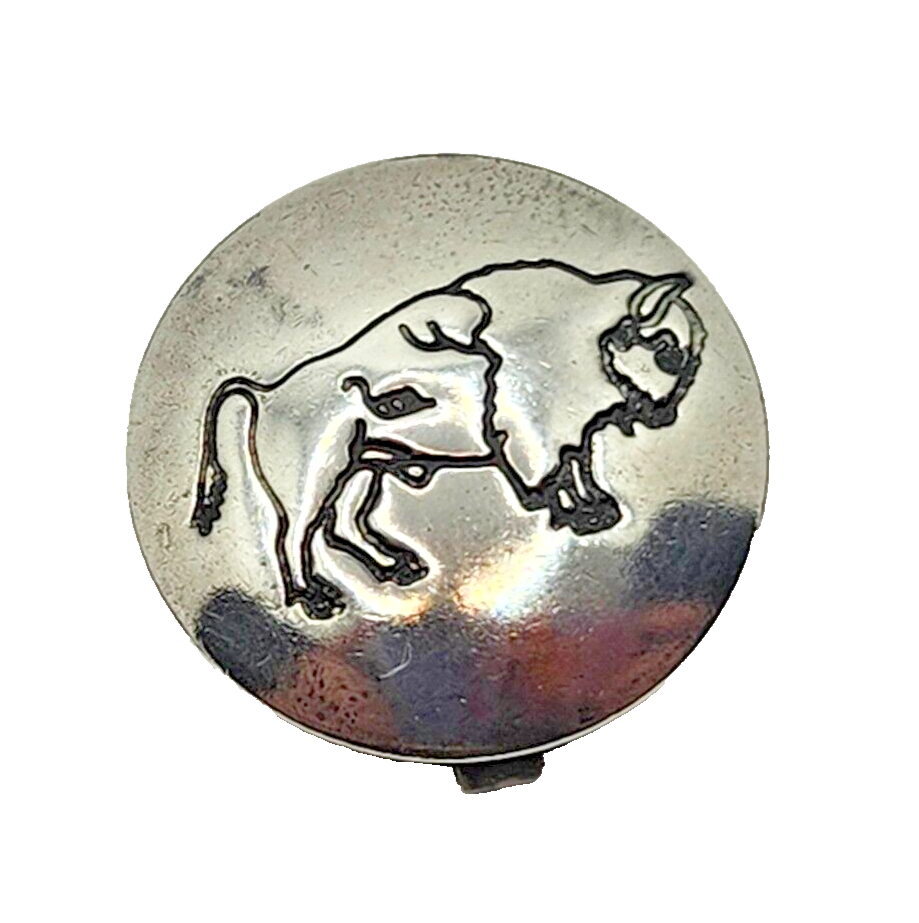 Vintage Native American Concho Style Sterling Silver Button Covers ~ Set of 5 image 2