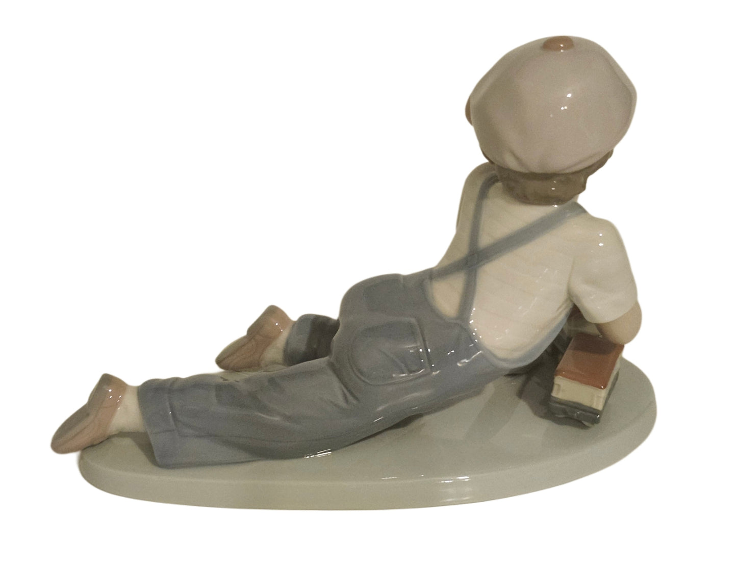 Retired Lladro #7619 Porcelain Figurine ALL ABOARD Boy w/ Train in Box image 2