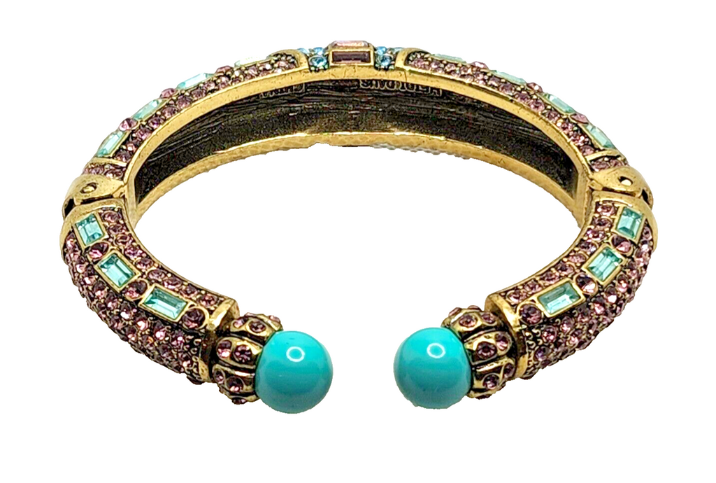 Heidi Daus Lavish Layers Double Hinged Cuff Bracelet ~ Purple & Blue image 5