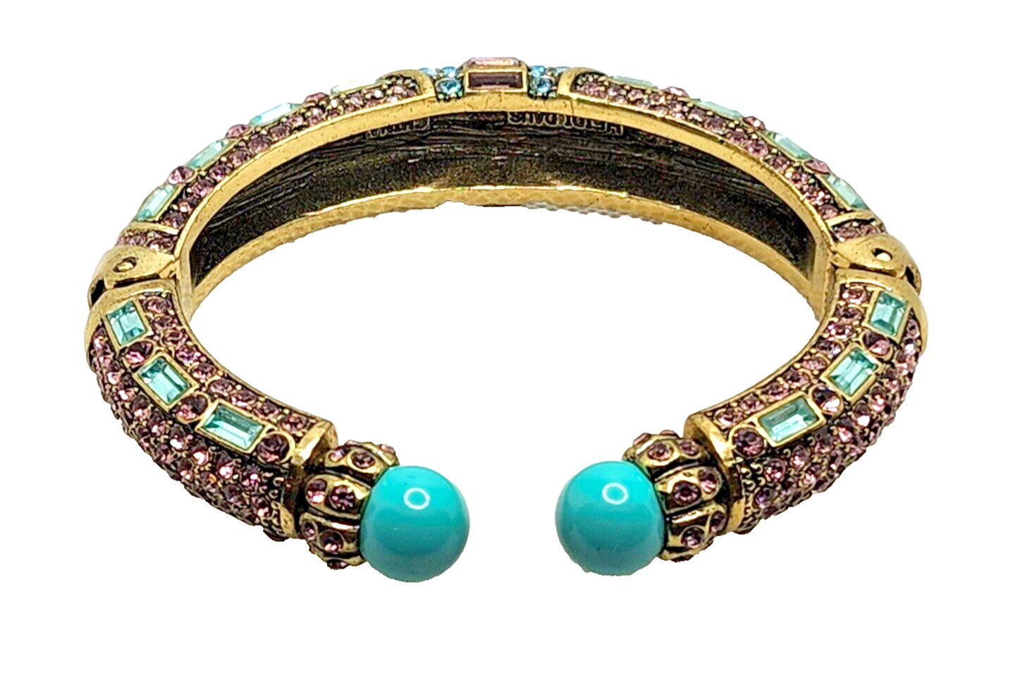 Heidi Daus Lavish Layers Double Hinged Cuff Bracelet ~ Purple & Blue image 5