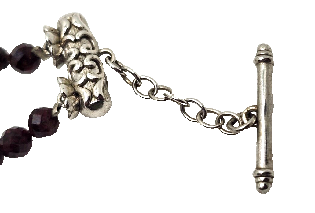 12.9ct Rhodolite Garnet & Sterling Silver Toggle Bracelet image 6