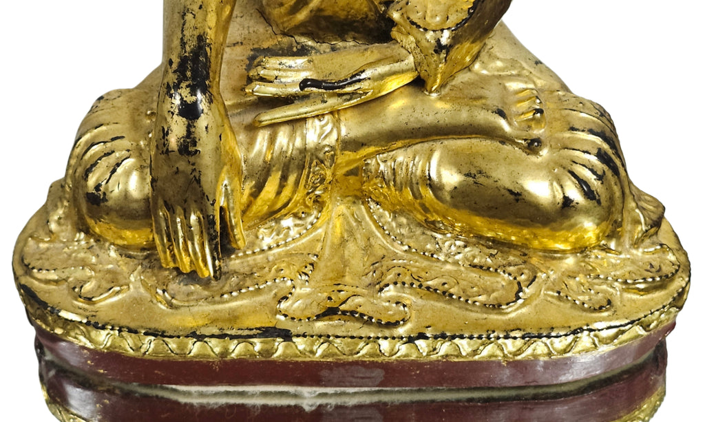 Antique 19th Century Burmese Wooden Sculpture of Mandalay Buddha Statue image 3