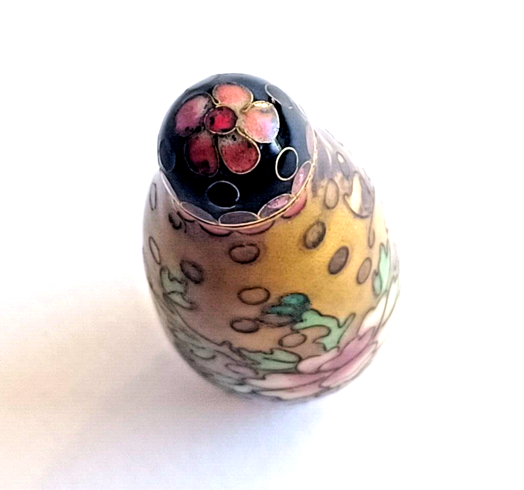Antique Chinese Cloisonne Snuff Bottle 19th Century Flowers image 6