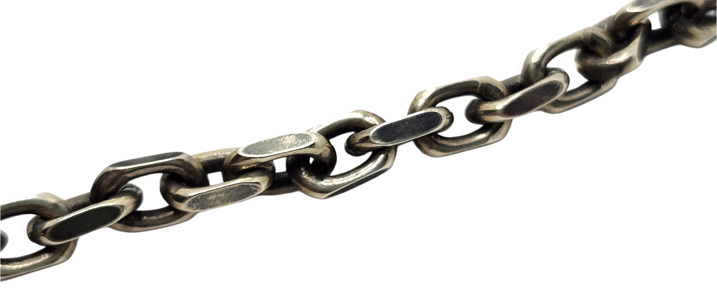 BWL Bill Wall Leather Sterling Rolo / Cable Link Chain Necklace w/ Skull Toggle image 5