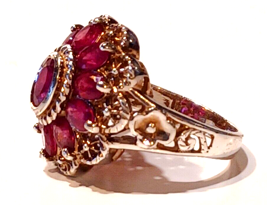 Gorgeous Oval Ruby & Sterling Silver Cocktail Ring image 5