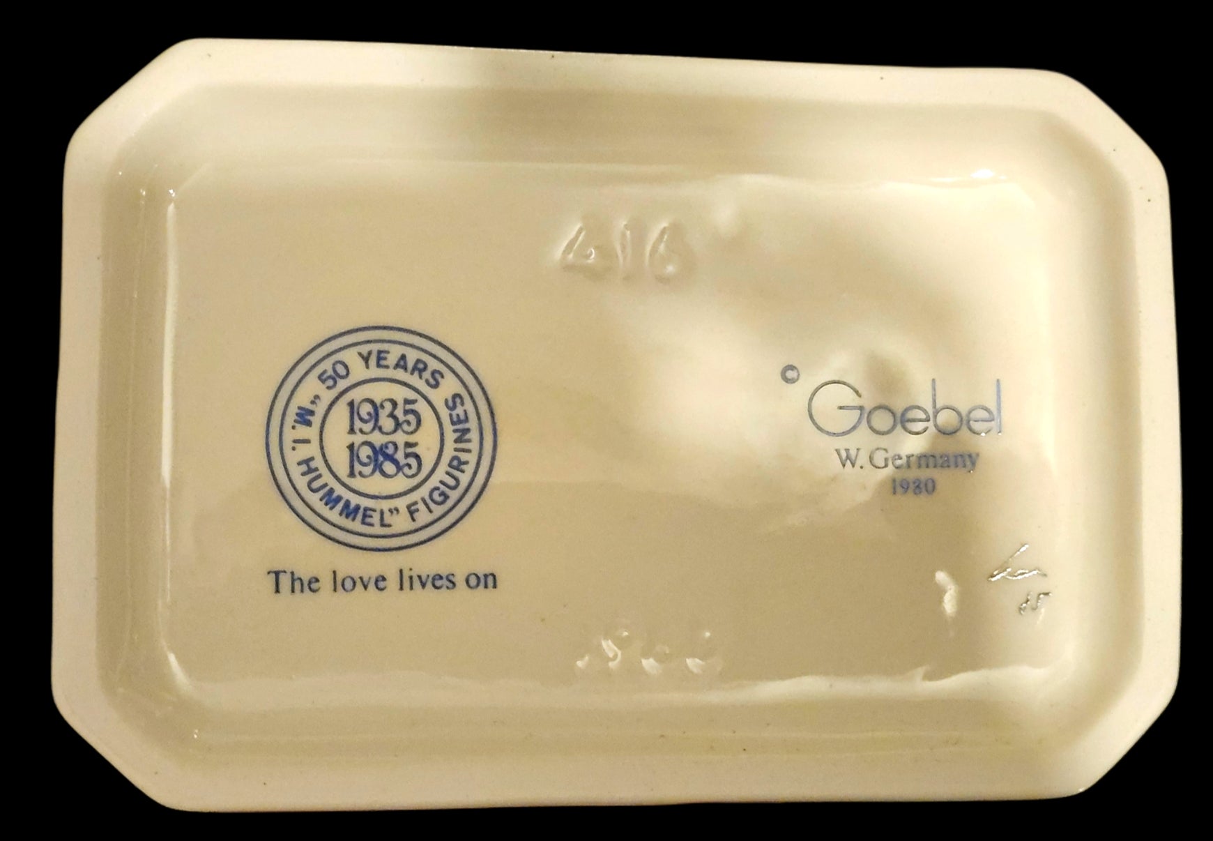 Hummel 50 Year Jubilee "The Love Lives On" Figurine #416 w/ Box & Display Stand image 4