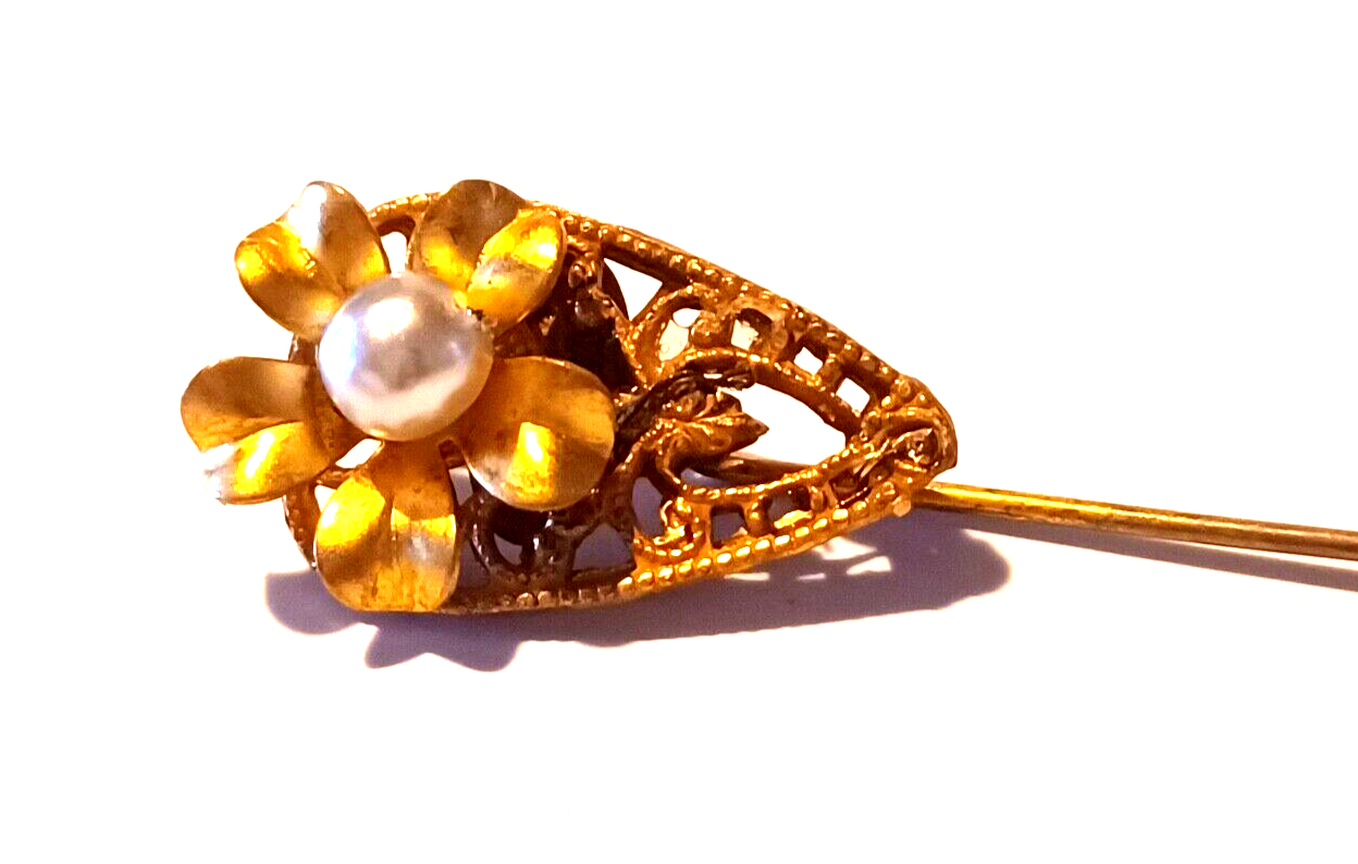 RARE Vintage Miriam Haskell 4pc Pearl & Goldtone Set Signed image 14