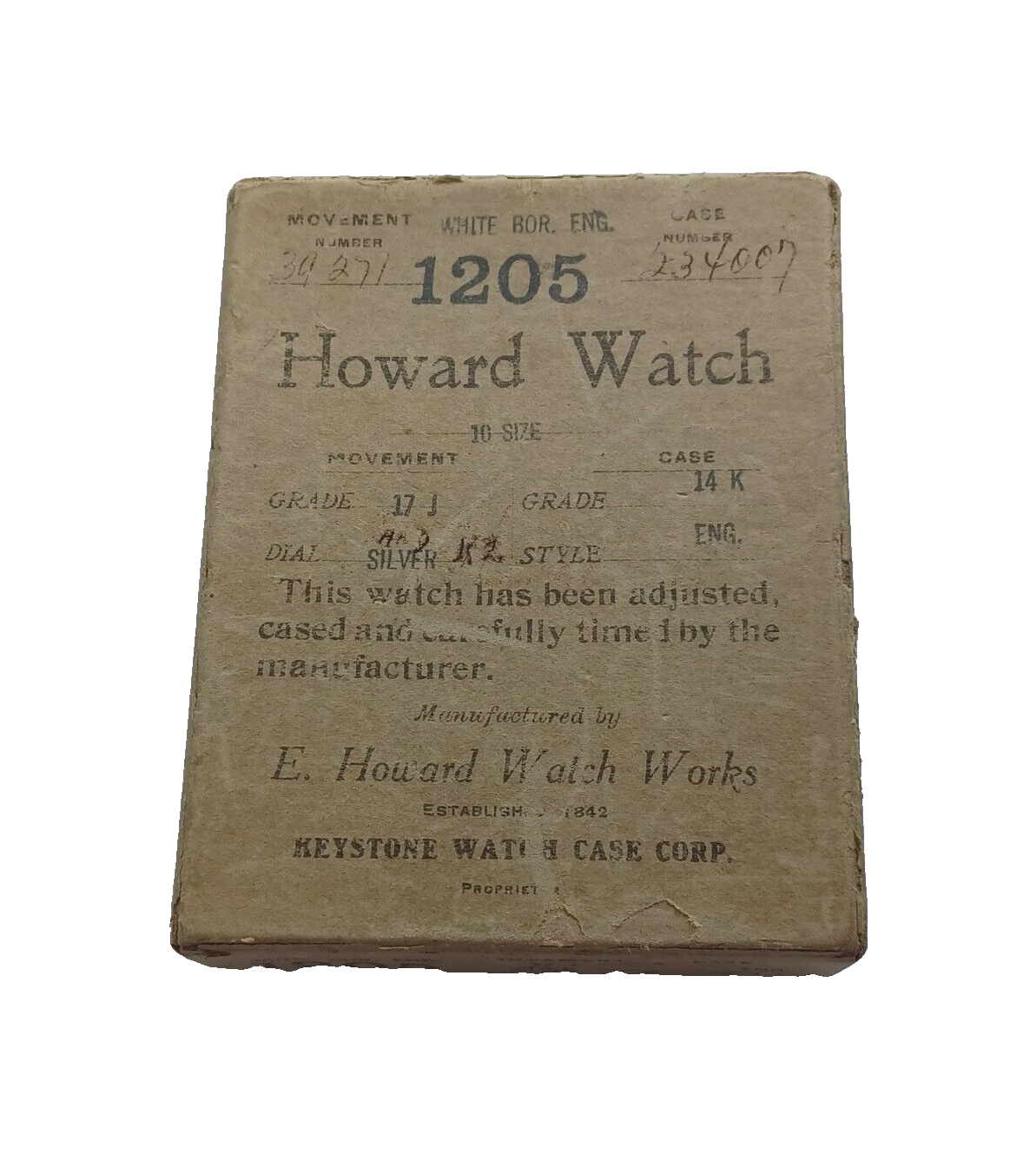 Antique E Howard Series 12 Solid 14K White Gold Pocket Watch 17J  10 Size in Box image 20