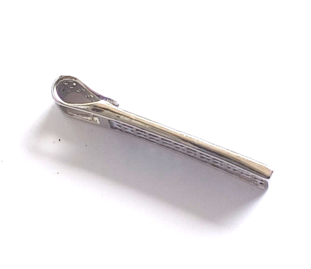 Estate 2.25 Ct Diamond & Ceylon Blue Sapphire 14K White Gold Bar Pendant image 8