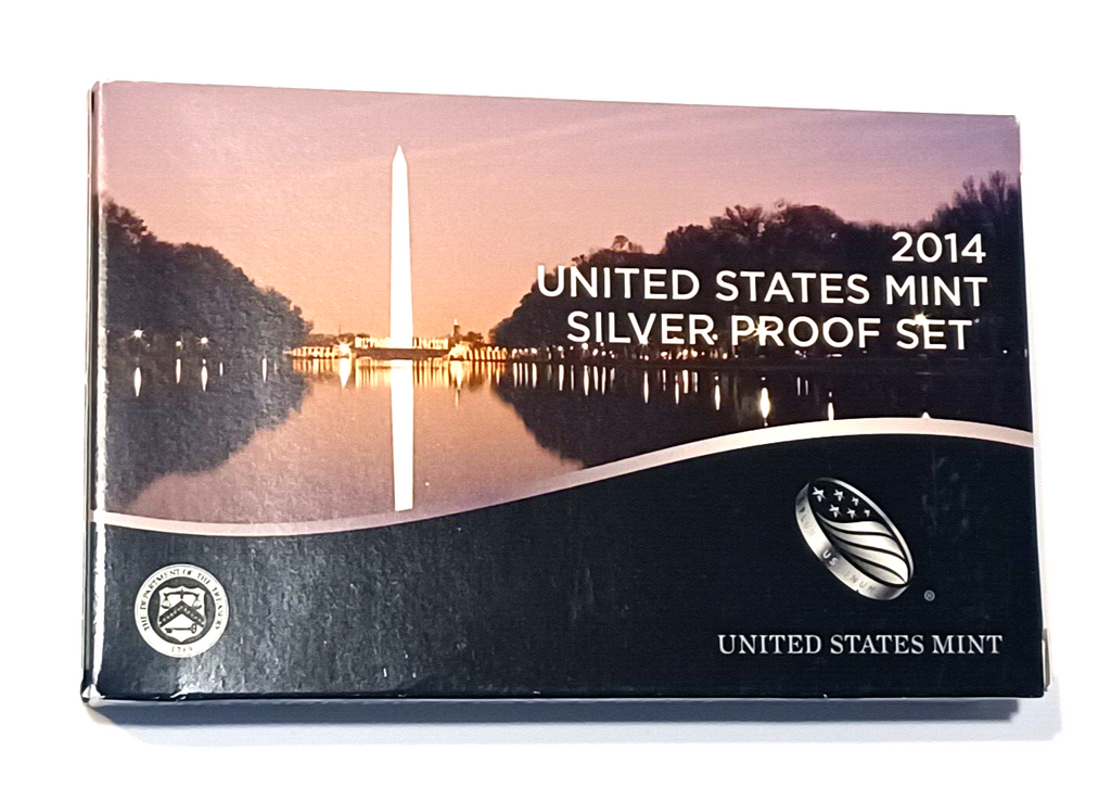 2014 S US Mint Silver Proof Set - 14 Coins COA Original Box image 14