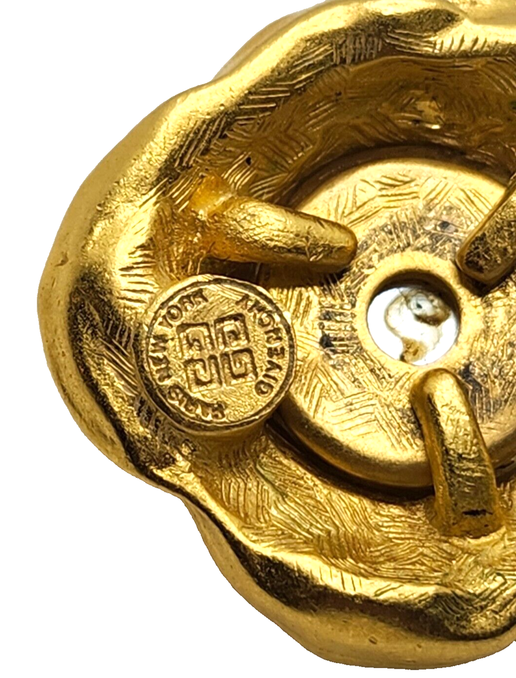 Authentic Givenchy Gold-tone Faux Pearl Flower Clip-On Earrings image 7