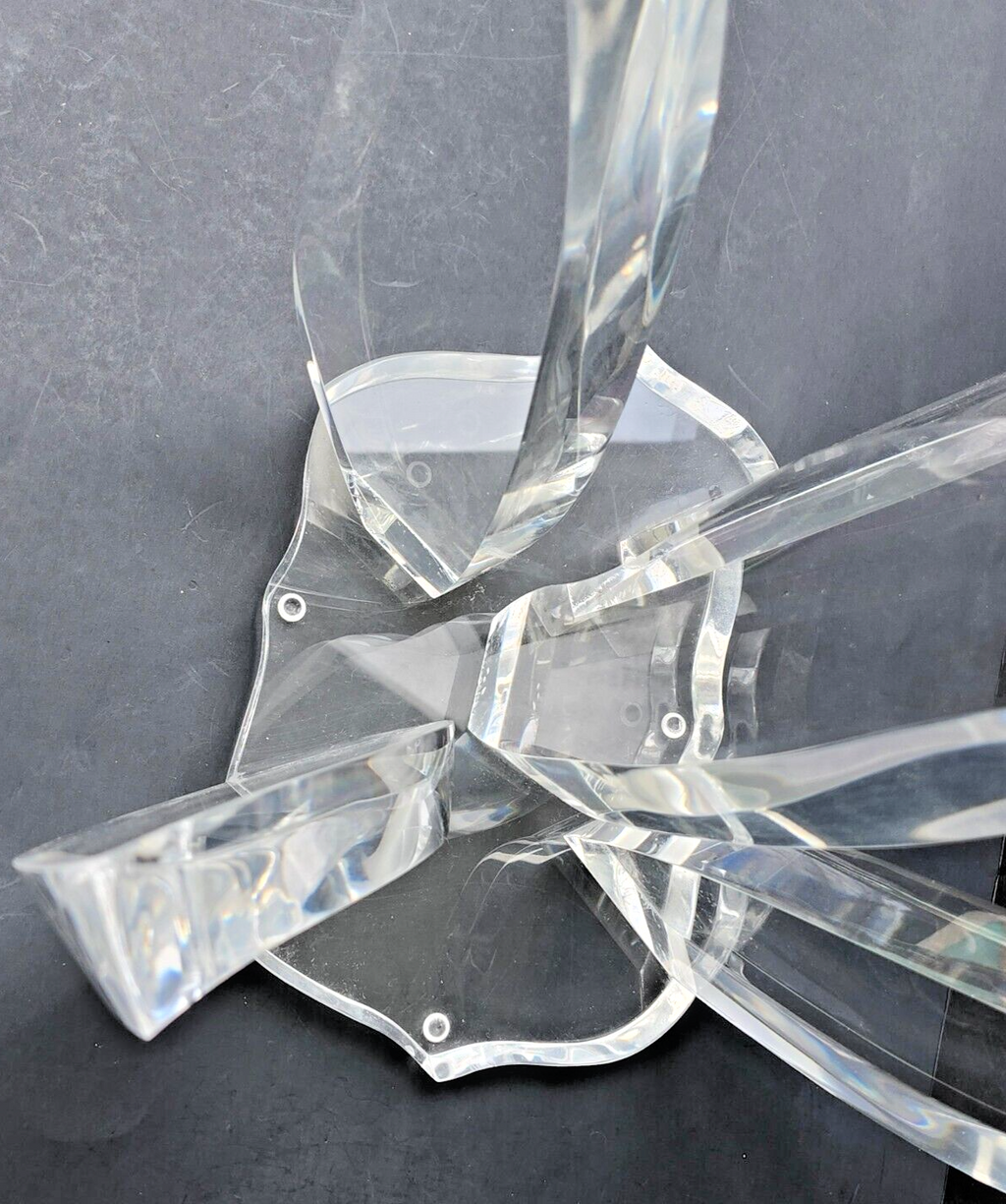 Large Mid Century Modern Abstract Fire Flames Lucite Sculpture Centerpiece image 9