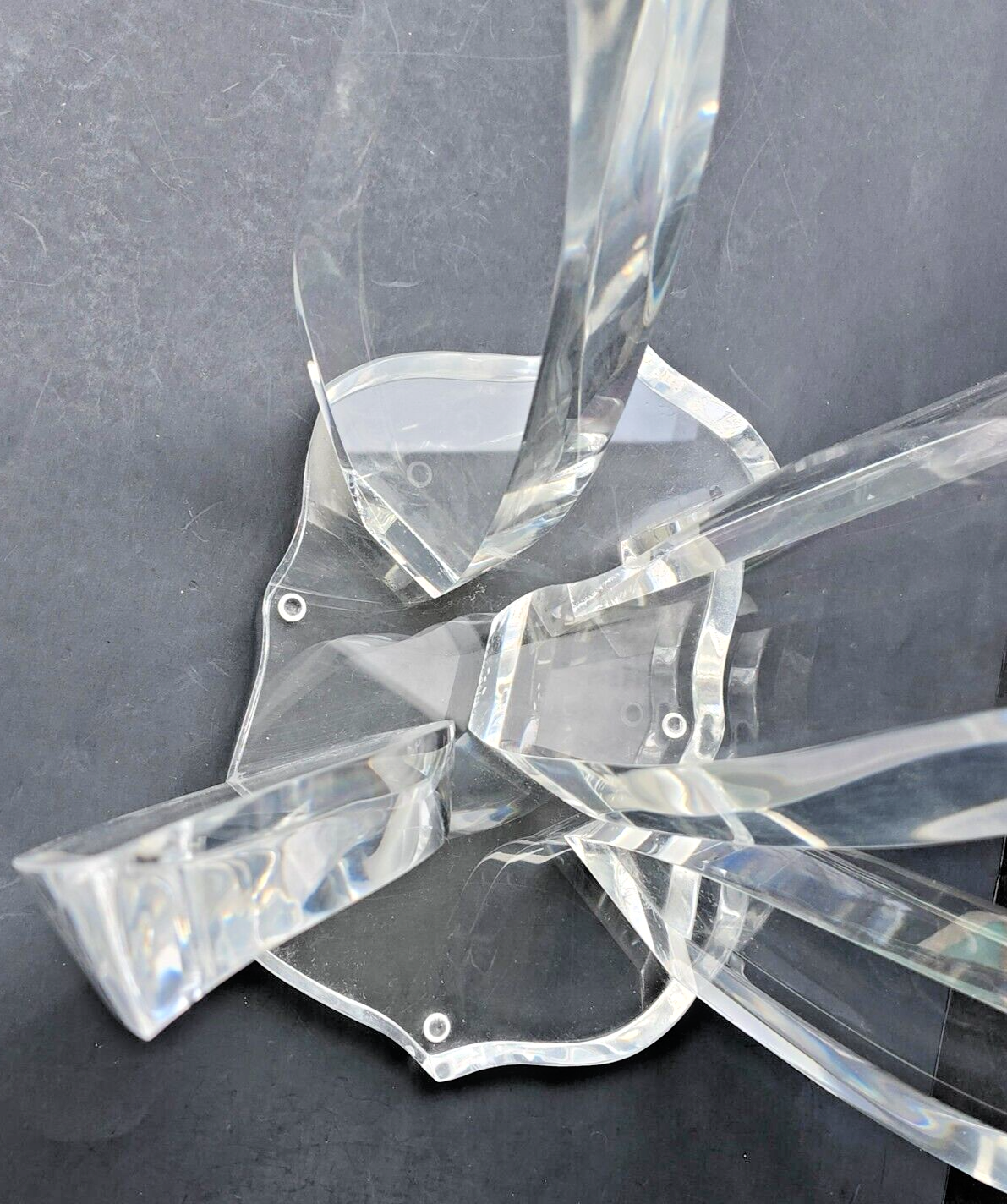 Large Mid Century Modern Abstract Fire Flames Lucite Sculpture Centerpiece image 9