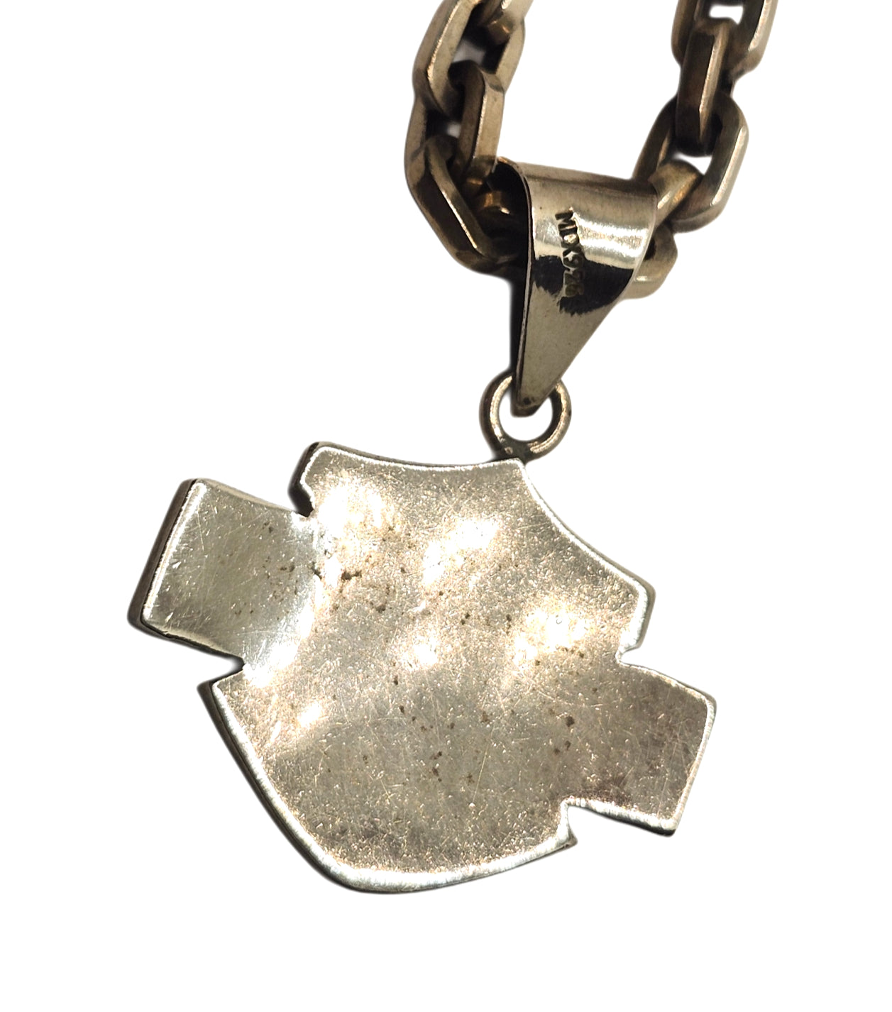 Harley Davidson Sterling Silver Mens Bar & Shield Pendant w/ Rolo Link Necklace image 4