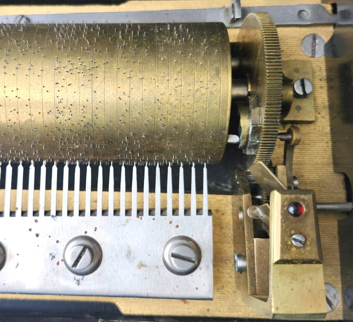 Antique M F 1840 Swiss Marque De Fabrique Cylinder Hand Crank 8 Airs Music Box image 14