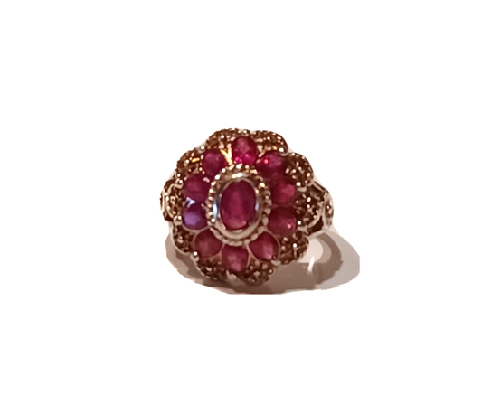Gorgeous Oval Ruby & Sterling Silver Cocktail Ring image 0