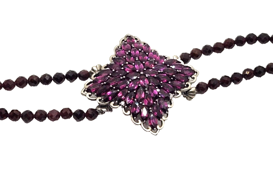 12.9ct Rhodolite Garnet & Sterling Silver Toggle Bracelet image 1