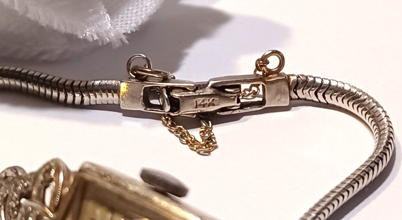 Antique Diamond Ladies Geneva 17J Manual Wind 14K White Gold Watch & Band image 8