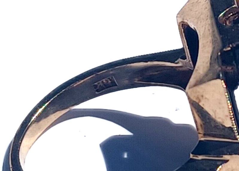 Vintage Men's Tigers Eye Roman Soldier Intaglio & 10K Gold Ring image 8