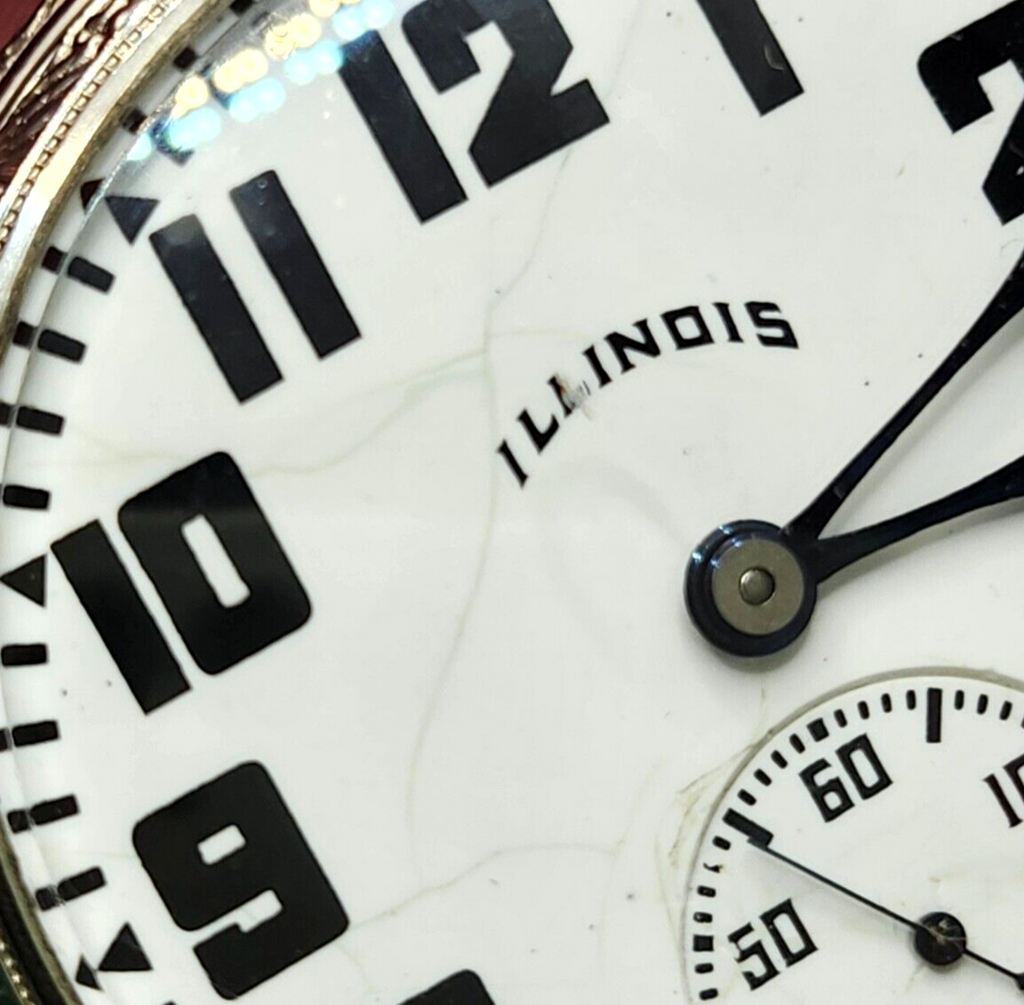 Antique 1923 Illinois Watch Co. Bunn 19j White Gold Filled Pocket Watch 16s image 3