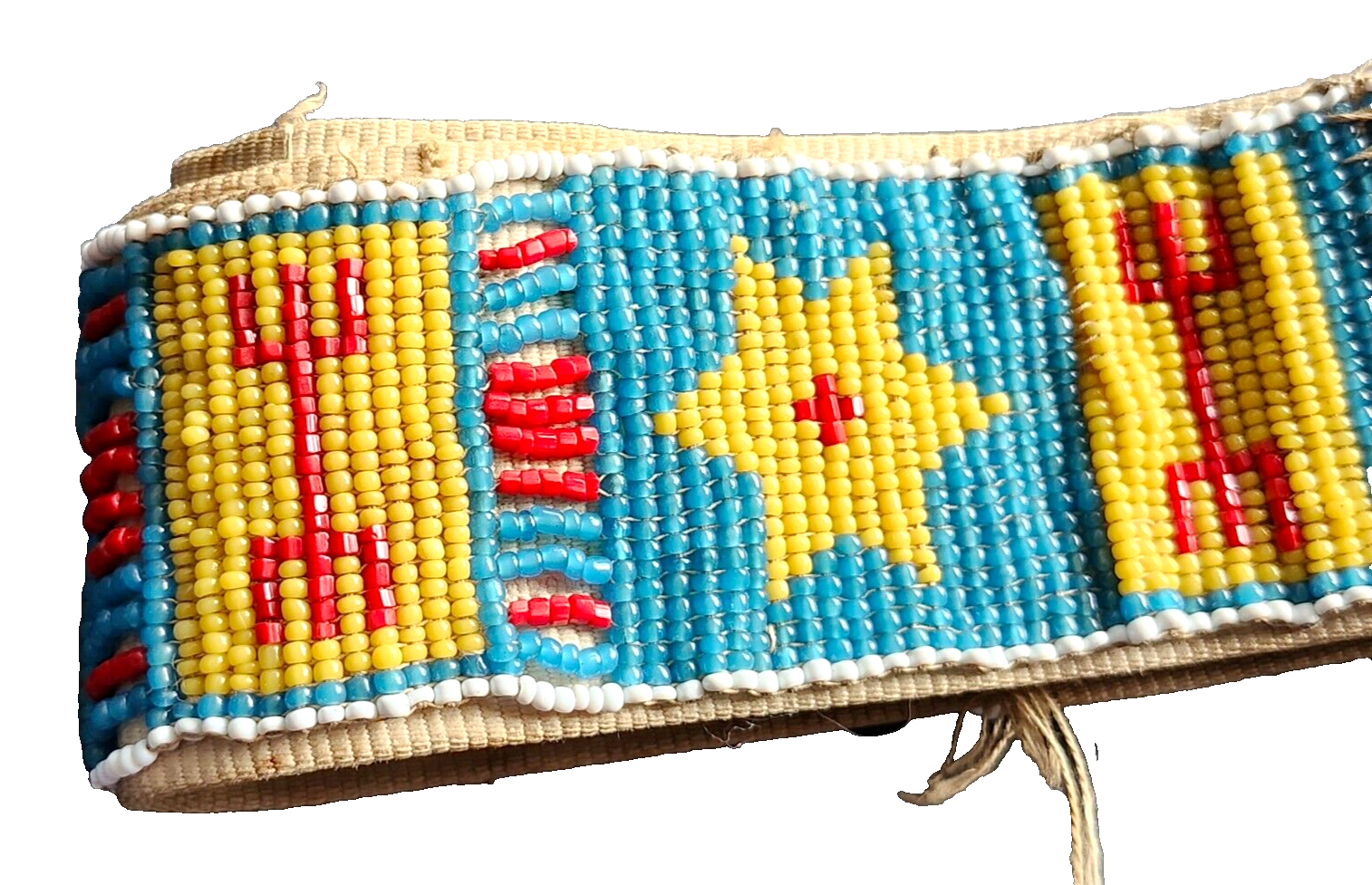 Antique Native American Indian Late 1800's Beaded Bead Work Belt image 1