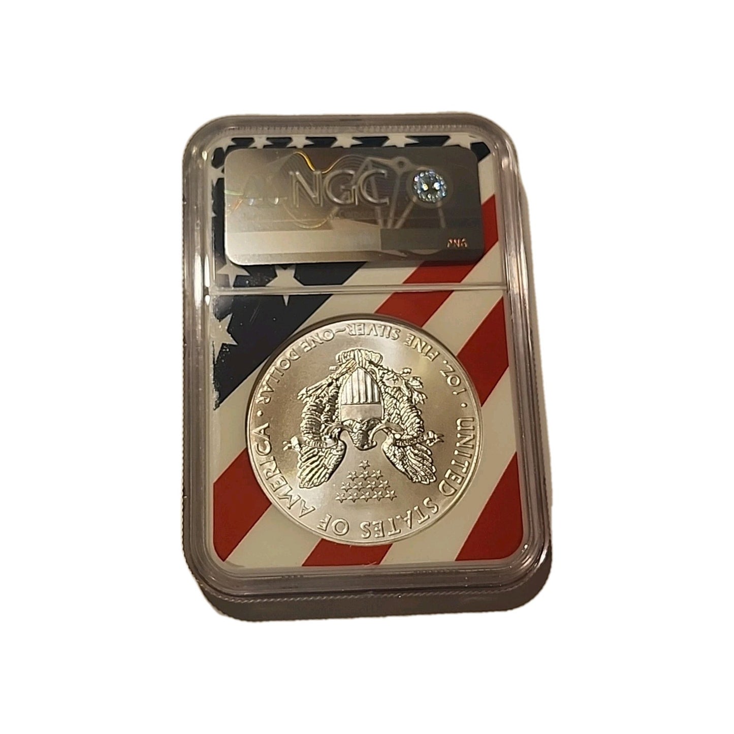 2014 US Silver $1 Eagle NGC MS69 American Flag image 1