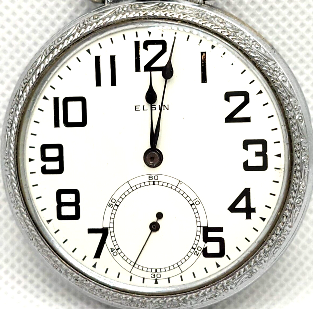 Antique Elgin 15j Pocket Watch 16s Grade 313 Model 7 w/ Train on Case image 2