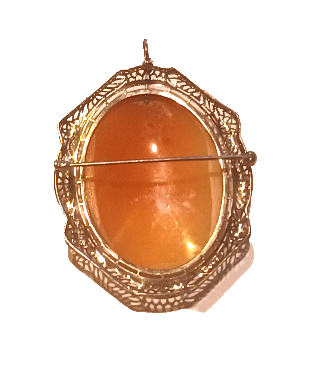 Antique Victorian Three Dancing Muses Cameo w/ 14K Gold Frame ~ Pin / Pendant image 3