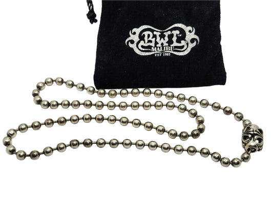 BWL Bill Wall Leather Sterling 5.5mm Ball Chain Gothic Cross 24" Neckl image 0