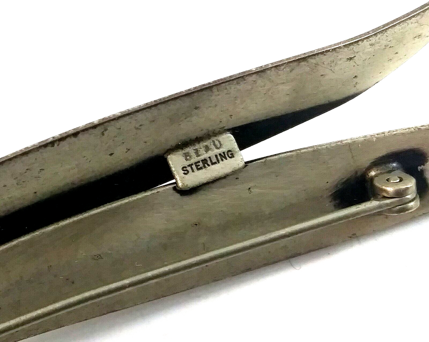 Vintage Mid Century Modern Sterling Beau Bracelet Pin & Earrings Set image 7