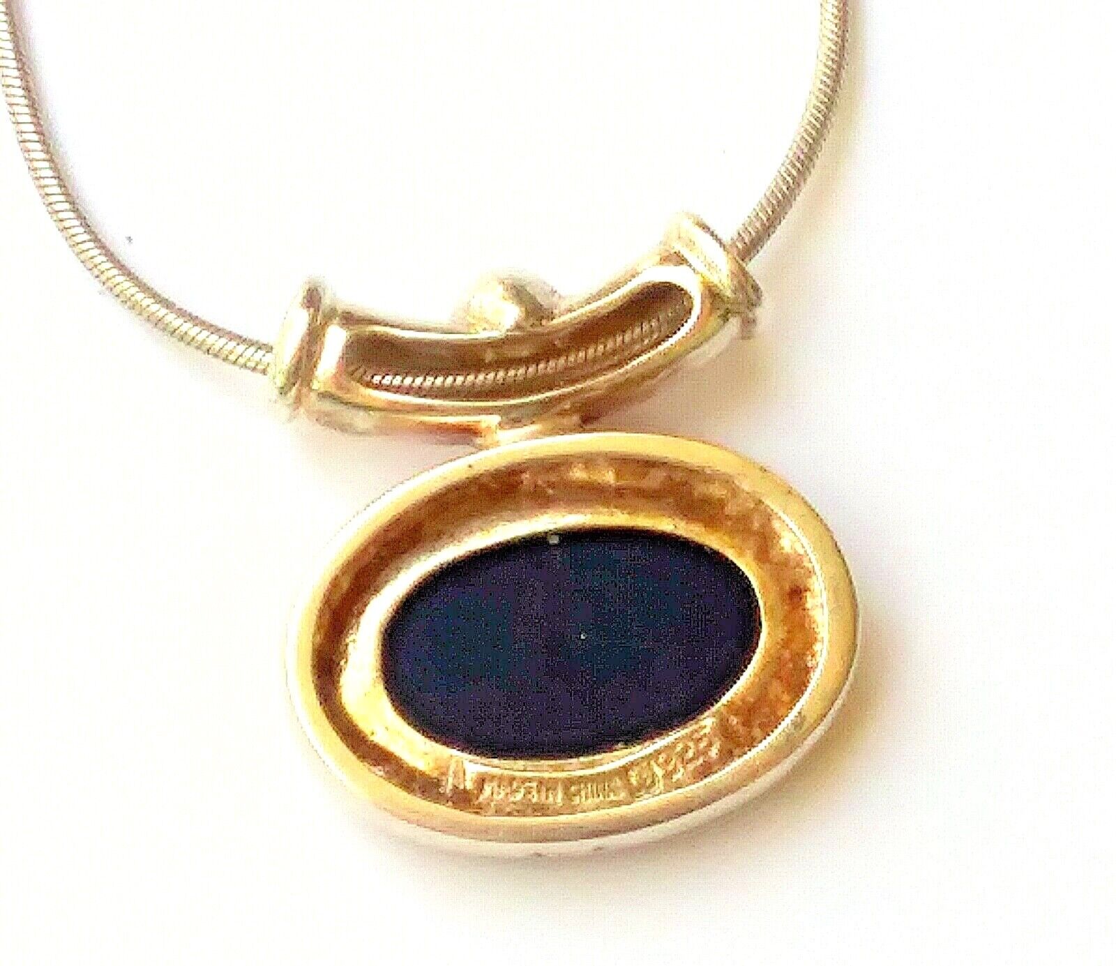 Gorgeous Crushed Black Opal Sterling Silver Slide Charm Pendant with Necklace image 4