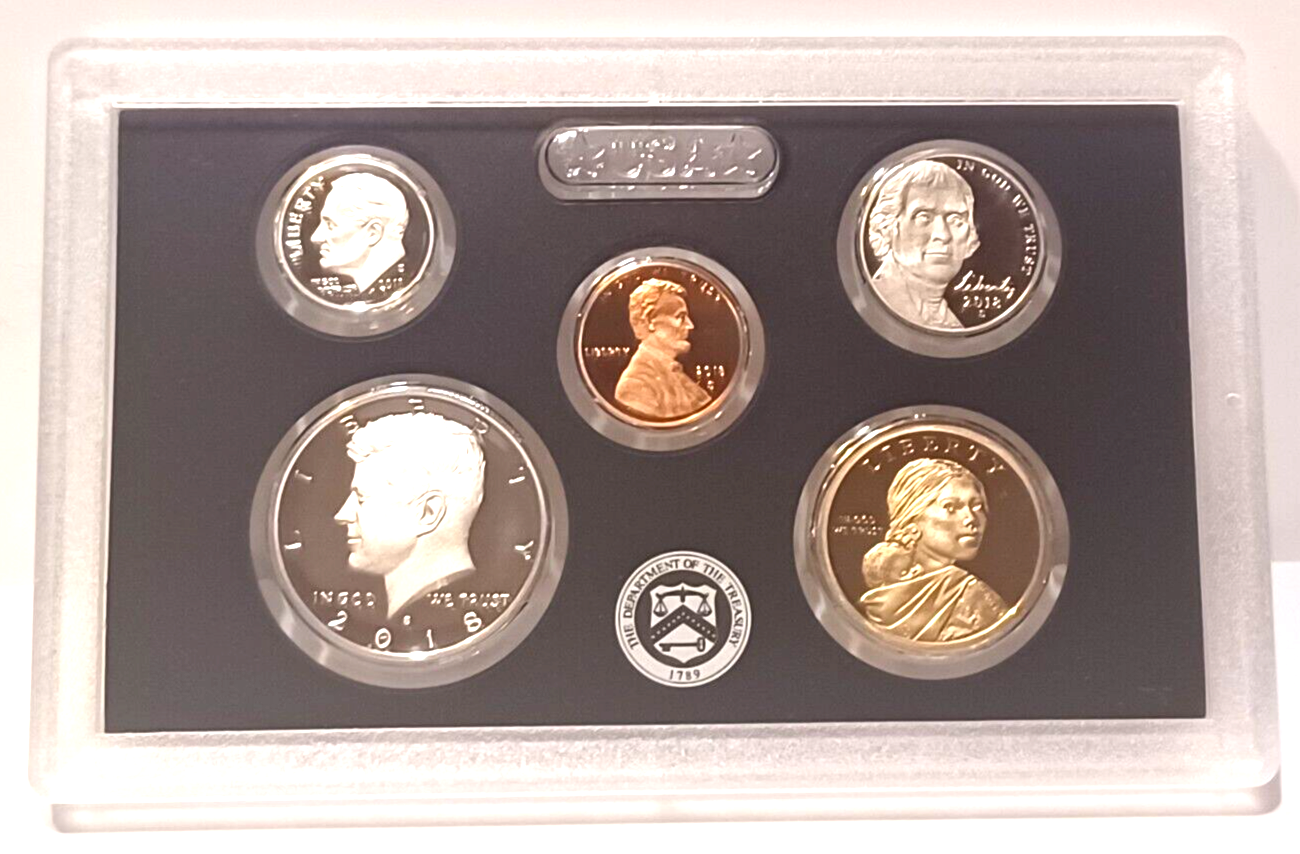 2018 S US Mint Silver Proof Set - 10 Coins COA Original Box image 2