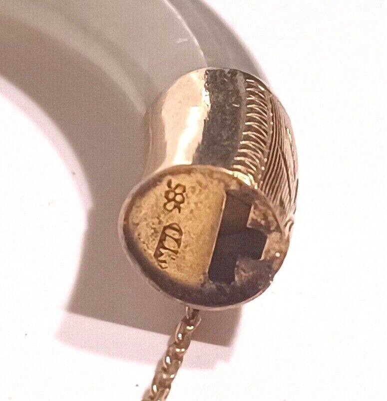 Antique 14K Gold Bi Color Green &amp; Brown Jade Hinged Bangle Bracelet image 6