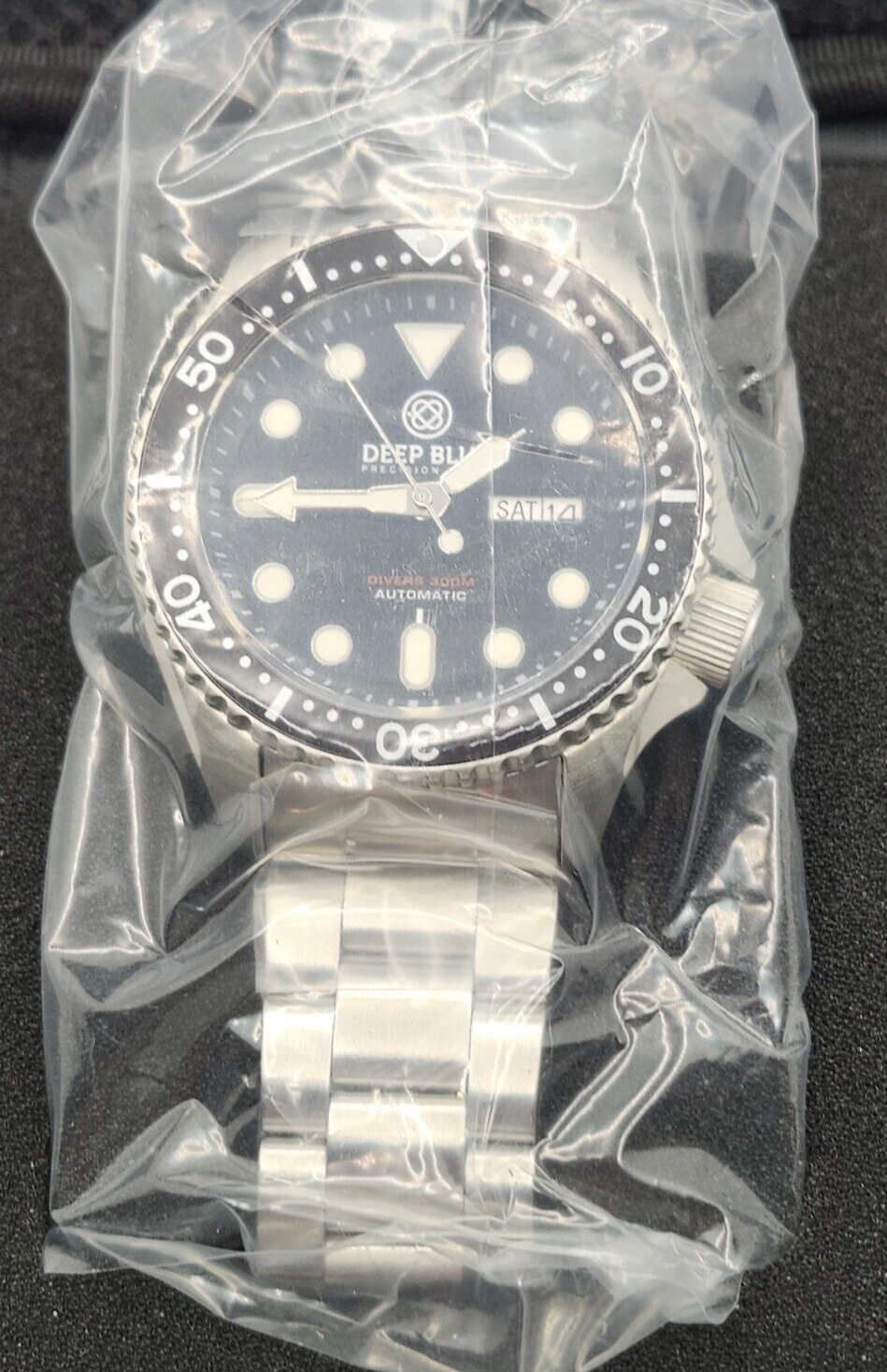 NEW! Deep Blue Precision Diver Military 300 Automatic – Black Bezel & DIAL #6452 image 1