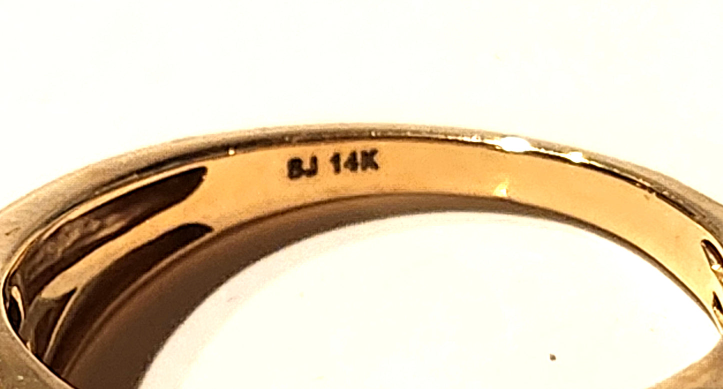 Princess & Round Multi Diamond 14k Gold Engagement Ring SJ image 6