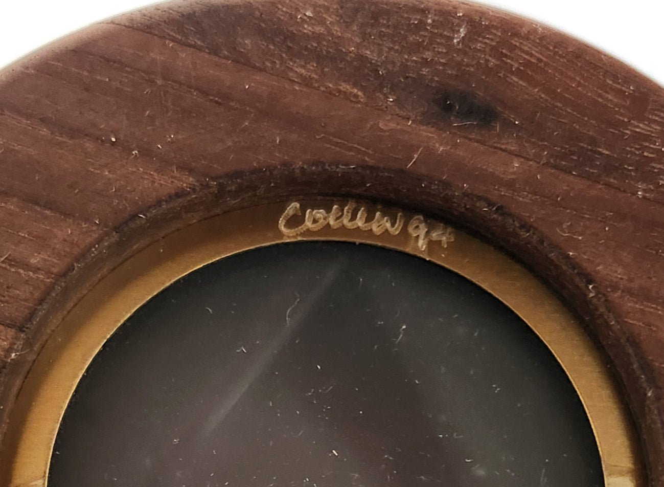 Vintage David Collier Signed Kaleidoscope Brass Wood and Clay image 6