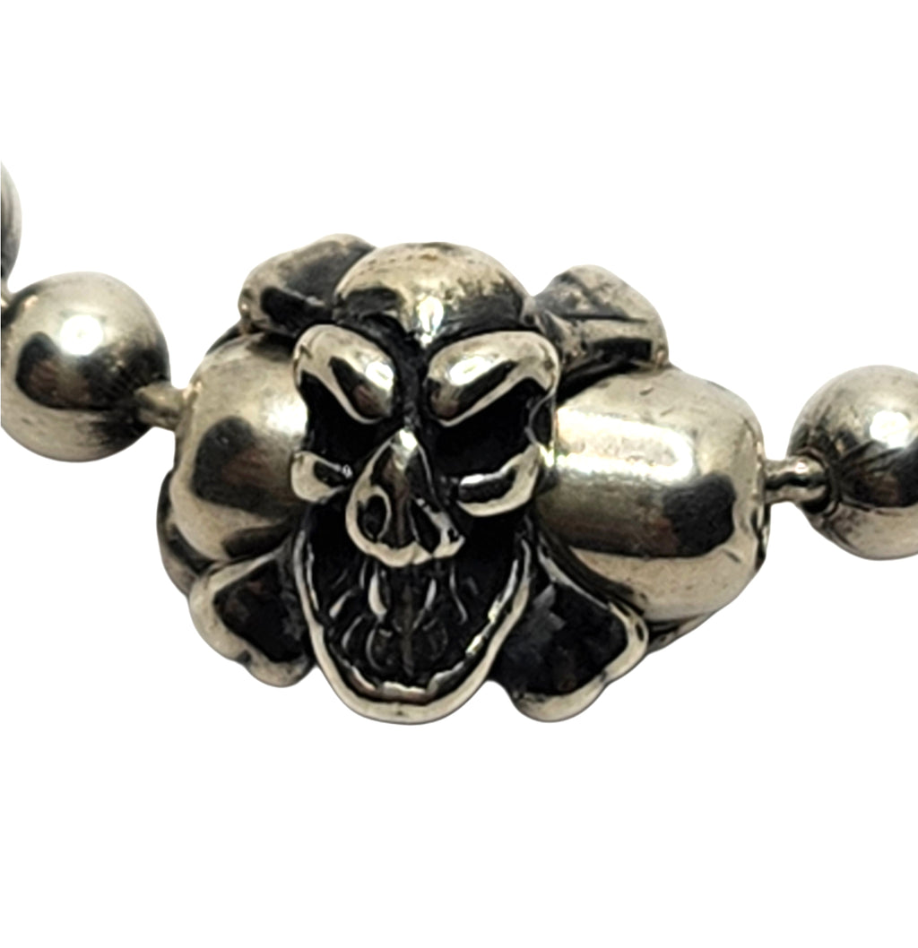 BWL Bill Wall Leather Sterling 4mm Ball Chain Skull Crossbones 23" Necklace image 2