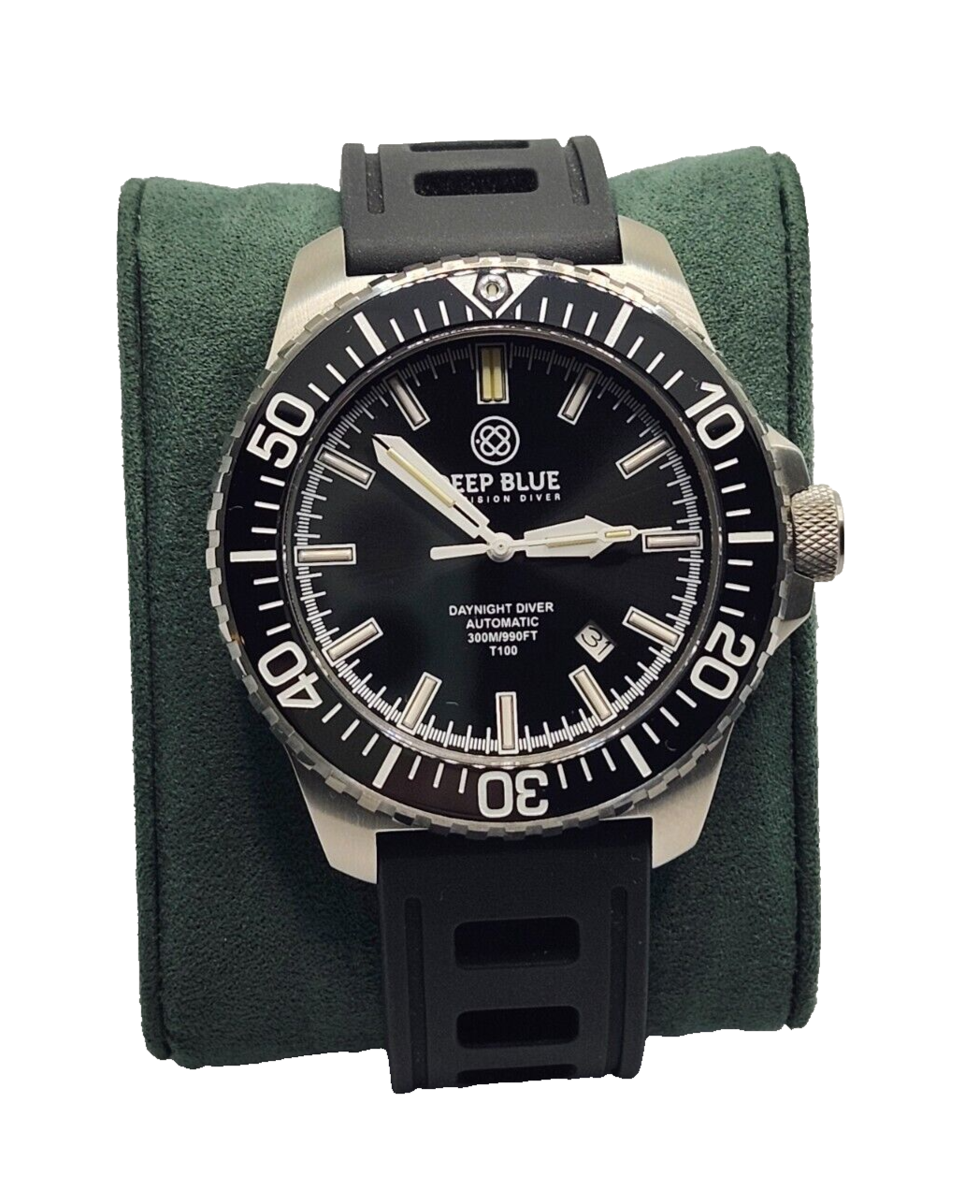 NEW! Deep Blue Daynight 65 T-100 Tritium Automatic Men's Dive Watch w/ 2 bands image 0