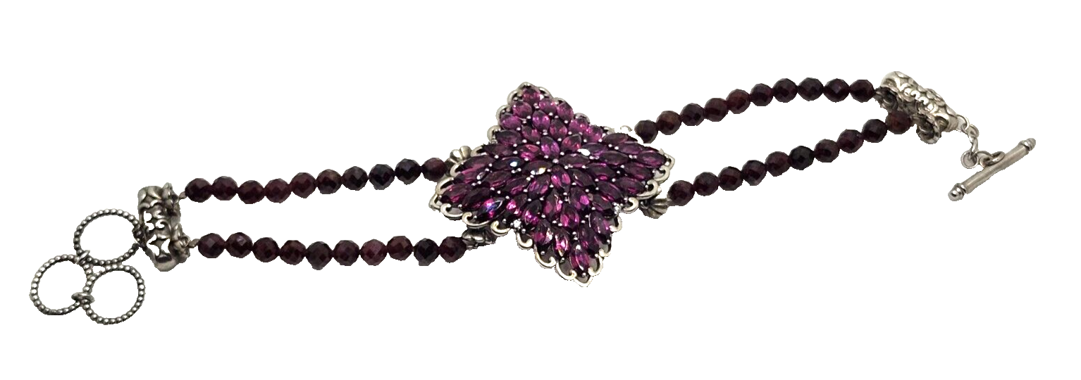 12.9ct Rhodolite Garnet & Sterling Silver Toggle Bracelet image 0
