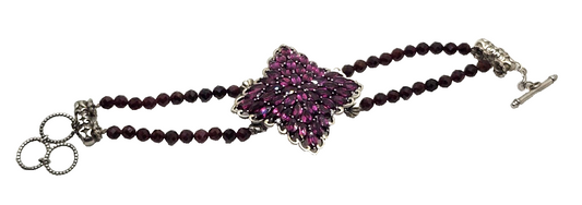12.9ct Rhodolite Garnet & Sterling Silver Toggle Bracelet image 0
